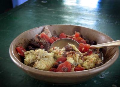 Beans with Tomatoes and Scrambled Eggs - Rancho Gordo