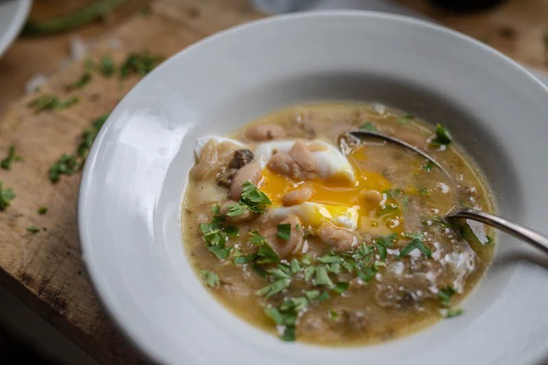 Cassoulet Bean Soup with Guanciale and Capers - Rancho Gordo