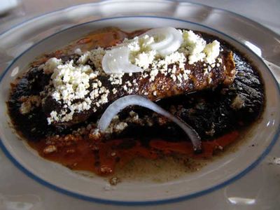 Enchilada with Mole Negro - Rancho Gordo