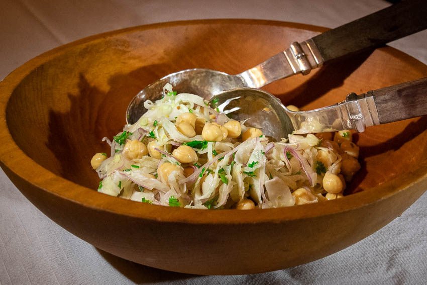 Garbanzo Salad with Shaved Red Onions and Fennel - Rancho Gordo