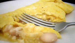 Omelet with Cellini Beans and White Cheddar - Rancho Gordo