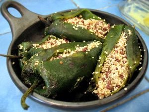 Poblanos Stuffed with Quinoa and Beans - Rancho Gordo