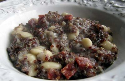 Red Quinoa with Chorizo and Runner Beans - Rancho Gordo