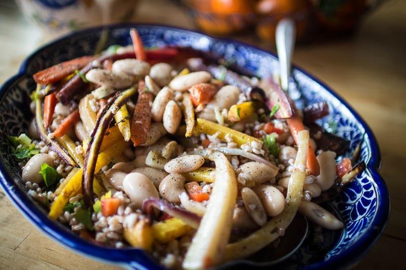 Roasted Carrot, Heirloom Bean and Farro Salad - Rancho Gordo