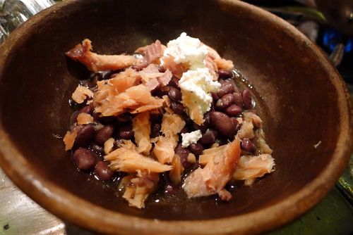 Smoked Salmon on Tepary Beans - Rancho Gordo