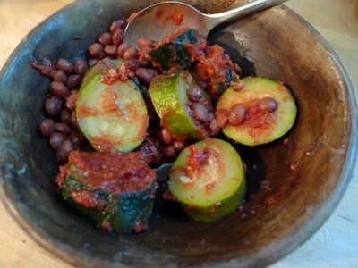 Sta. Maria Pinquitos with Zucchini and Tomatoes - Rancho Gordo