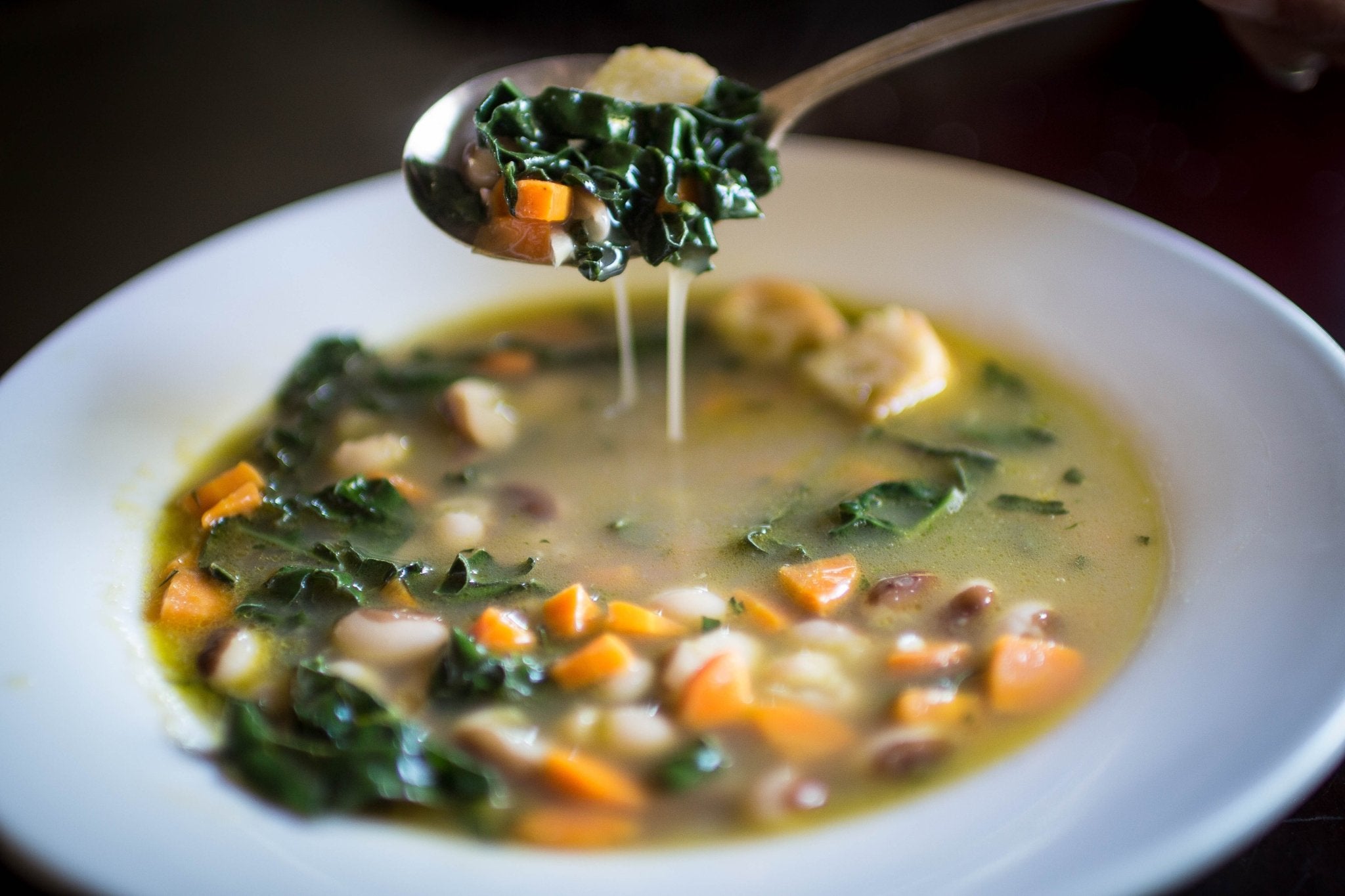 Yellow Eye Bean and Kale Soup - Rancho Gordo